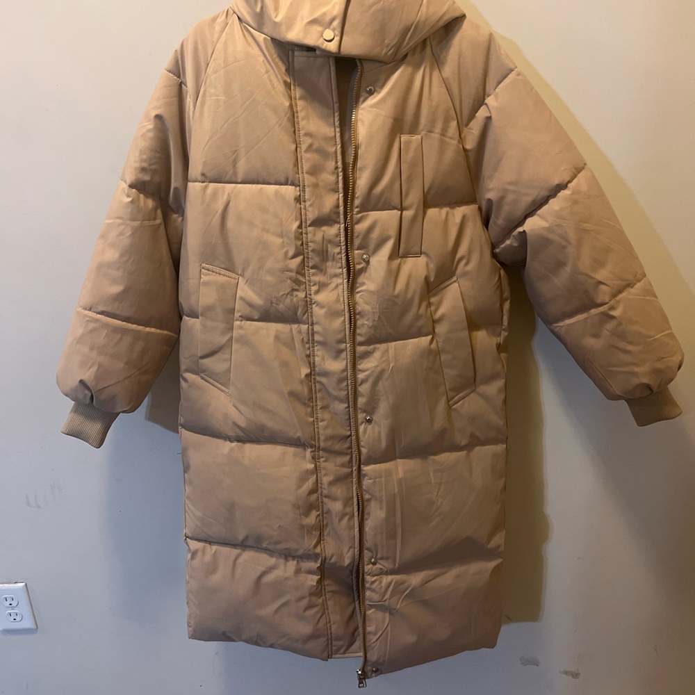 Women's Tan Puffer Coat